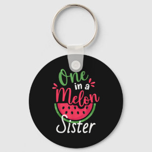 One In A Melon Sister 1st Birthday Summer Family M Key Ring