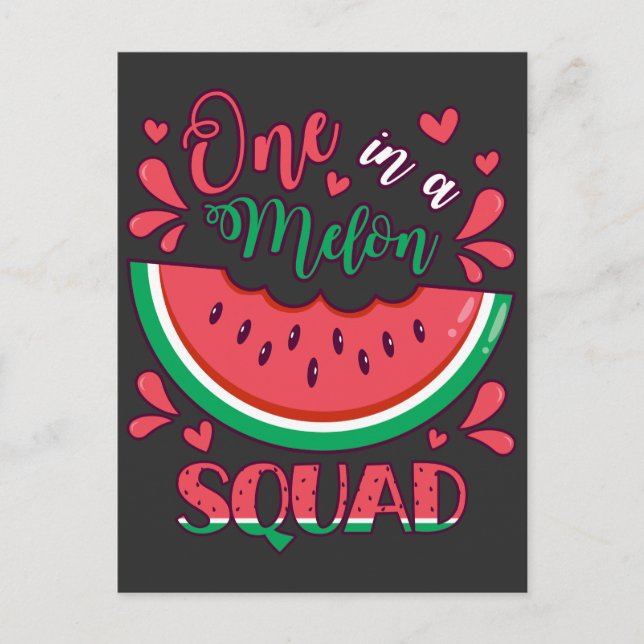 One in a Melon Squad B-Day Party Postcard (Front)