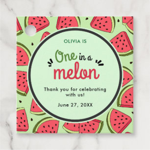 One in a Melon Summer 1st Birthday Thank You Favour Tags