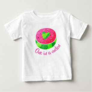 One in a Melon Sweet Summer Watermelon Baby T-Shirt