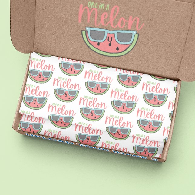 One In A Melon Tissue Paper (Celebrate someone special with this cute watermelon, "One in a melon" tissue paper! )