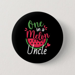 One In A Melon Uncle 1st Birthday Summer Family Ma 6 Cm Round Badge