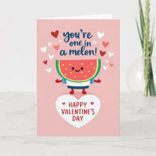 One In A Melon Valentines Day Card