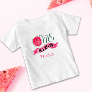 One in a Melon Watermelon 1st Birthday Baby T-Shirt