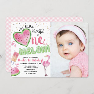One in a Melon Watermelon 1st Birthday Invitation