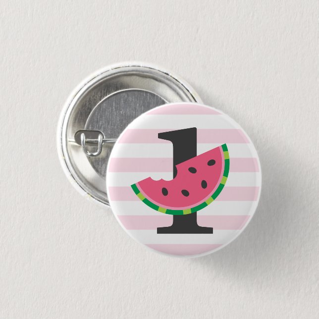 One in a Melon Watermelon 1st Birthday Party Favou 3 Cm Round Badge (Front & Back)
