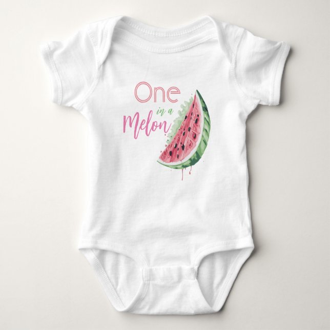 One in a melon, Watermelon  Baby Bodysuit (Front)