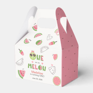 One in a Melon Watermelon Baby Girl First Birthday Favour Box
