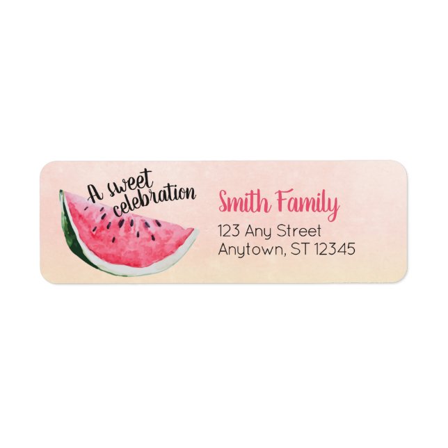 One in a Melon Watermelon Birthday Address Labels (Front)