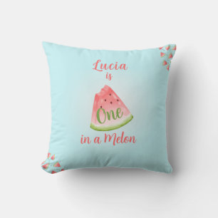 One in a Melon Watermelon Birthday Favour Gift Cushion