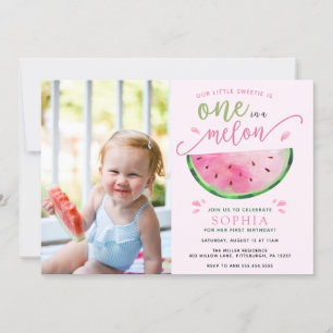 One in a Melon Watermelon Birthday Invitation