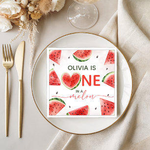 One in a Melon Watermelon Birthday Napkins