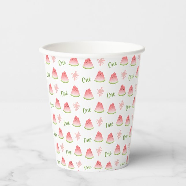 One in a Melon Watermelon Birthday  Paper Cups (Front)