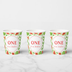 One In A Melon Watermelon Birthday Party Paper Cups