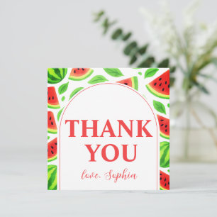 One In A Melon Watermelon Birthday Party Thank You Card