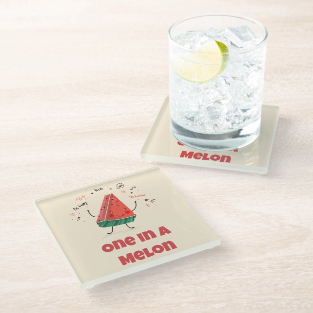 One in a Melon – Watermelon Coaster Design (Angled)