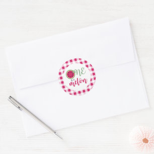 One in a Melon Watermelon First Birthday Classic Round Sticker