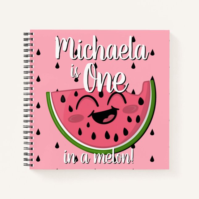 One in a Melon Watermelon First Birthday Guest Notebook (Front)