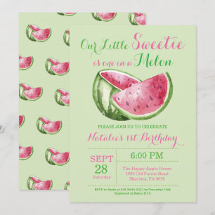 One in a Melon Watermelon First Birthday Invite