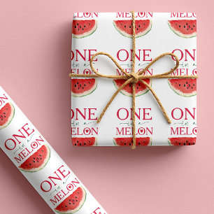 One in a Melon Watermelon First Birthday Wrapping Paper
