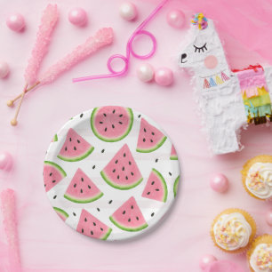 One in a Melon Watermelon Paper Plates Summer Birt