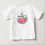One In A Melon Watermelon Personalised Birthday Baby T-Shirt<br><div class="desc">A cute one in a melon themed watercolor watermelon personalised birthday T shirt. See the full collection of matching items for this design at: https://www.zazzle.com/collections/one_in_a_melon_baby_birthday_party-119209815727560938</div>