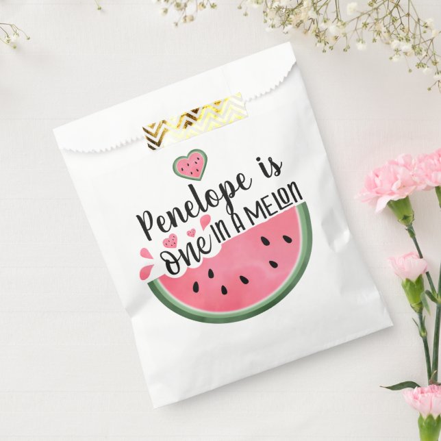 One In A Melon Watermelon Personalised Birthday  Favour Bag (Sealed)