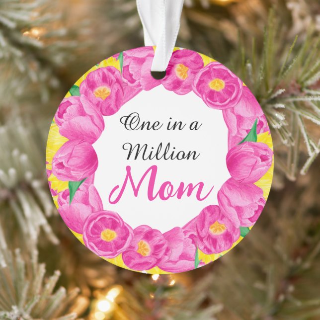 One in a Million Mum pink 1-photo Ornament (Tree)