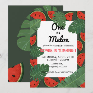 One in a Watermelon! 1st Birthday Party Invitation