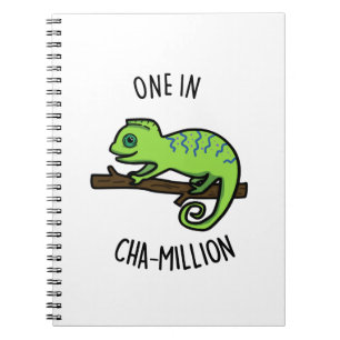 One In Cha-Million Funny Chameleon Pun Notebook