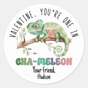One in Chameleon Valentine Stickers