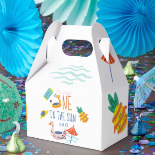 One in in the sun first birthday party pool game favour box