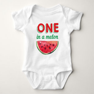 One in Melon Watermelon Summer Birthday Gift Baby Baby Bodysuit