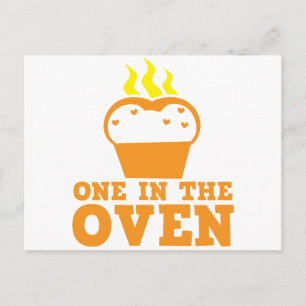 one in the oven postcard
