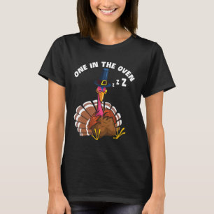 One In The Oven Red Turkey  Happy Thanksgiving Day T-Shirt