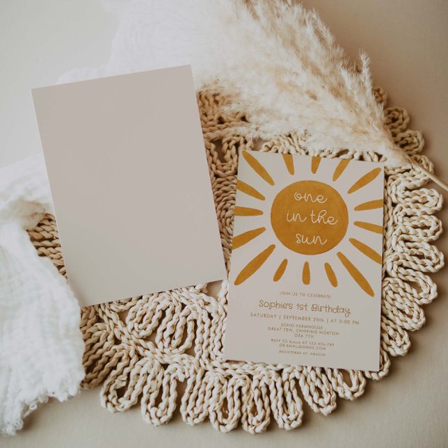 One In The Sun 1st Birthday Invitation (Creator Uploaded)