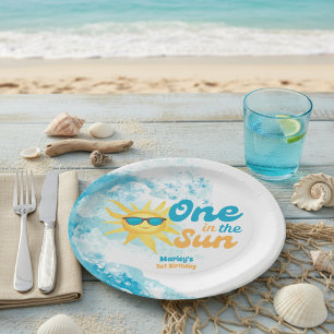 One in the Sun Baby's 1st Beach Birthday☀️ Paper Plate