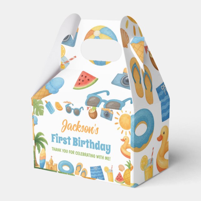 One In The Sun Birthday Summer Party Favour Box (Front Side)