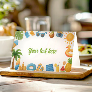 One In The Sun Birthday Summer Party Food Tent Place Card