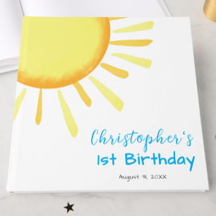 One in the Sun Blue First Birthday Custom Guest Book