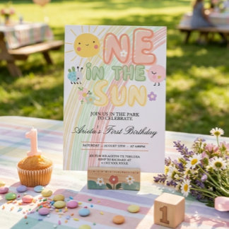 one in the  Sun First Birthday Invitation