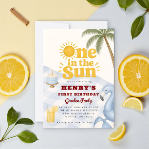 One in the Sun Garden Party Birthday Invitation