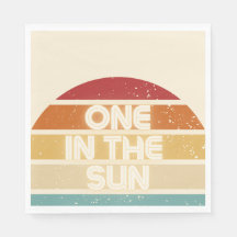 One in the Sun Retro Beach Party Napkins