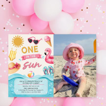 One In The Sun Summer Pool Birthday Party Photo