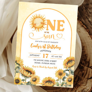 One in the Sun Summer Sunshine First Birthday Invitation