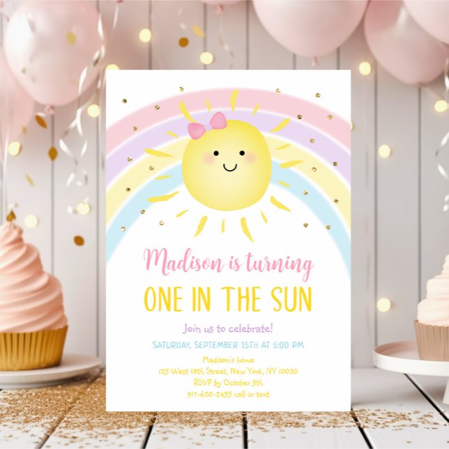 One in the Sun Sunshine Birthday Invitation (Creator Uploaded)