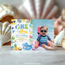 One In The Sun Tropical Beach Birthday Photo