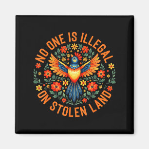 One is illegal on stolen land native american men magnet