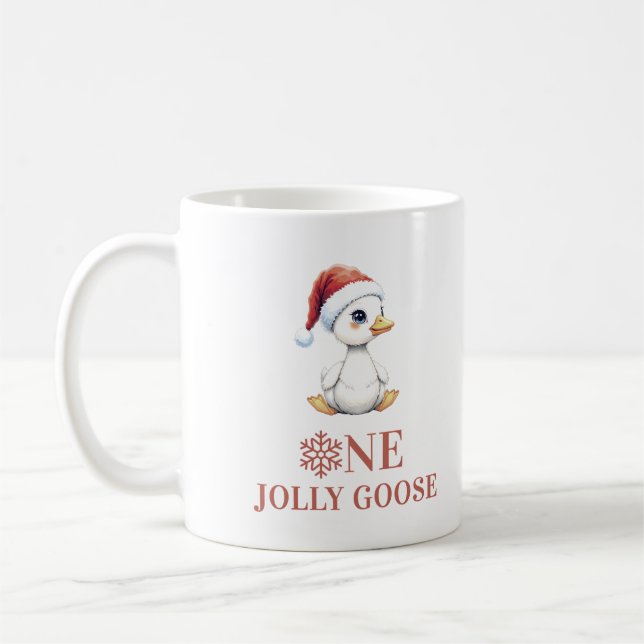 One Jolly Goose December First Birthday Coffee Mug (Left)
