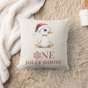 One Jolly Goose December First Birthday Cushion